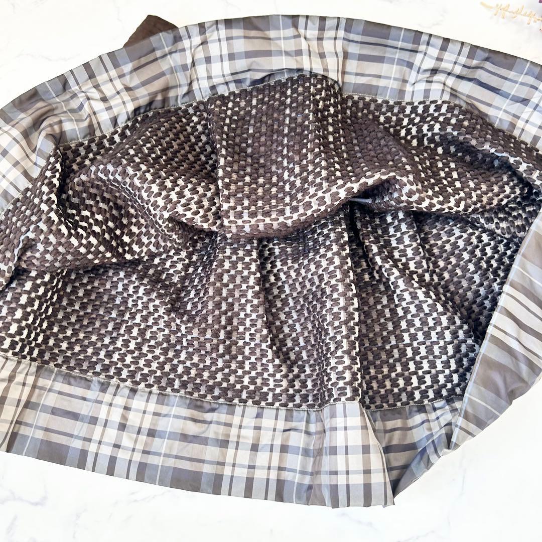マリテフランソワジルボー 変形デザインスカート 刺繍 チェック ウール コットン