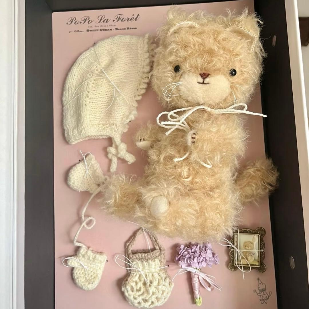 編み物と優しいくまさん 海外作家様 ぬいぐるみボックス テディベア ハンドメイド