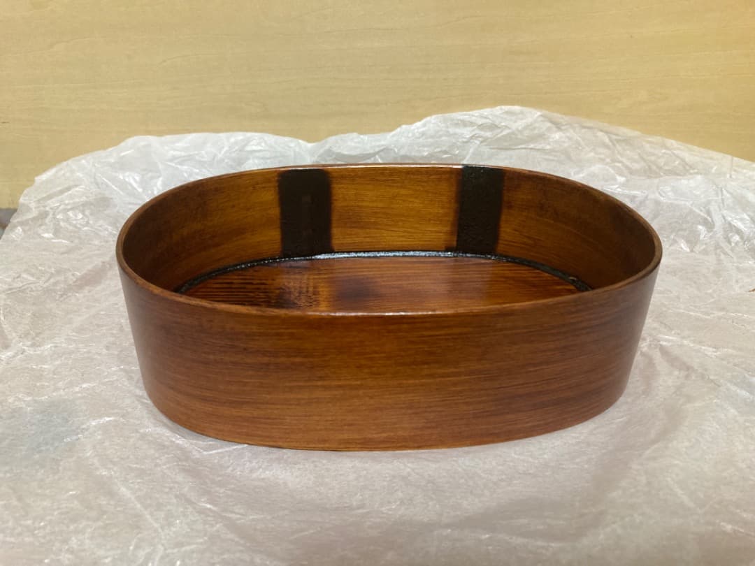 小坂屋漆器店 摺り漆 曲げわっぱ 弁当箱　楕円中