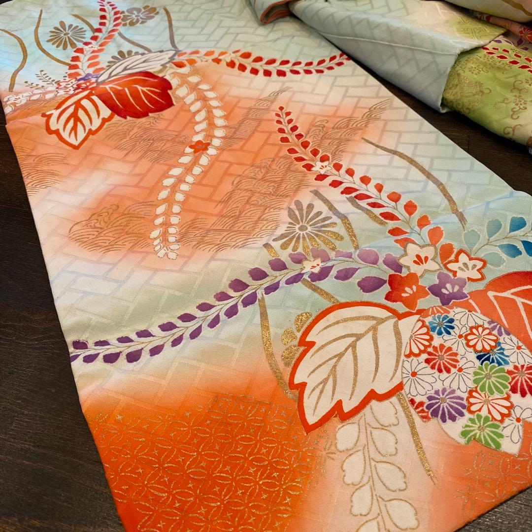 アンティーク 子供 着物 七五三 フルセット 五歳〜七歳 桐の花 正絹 ショール