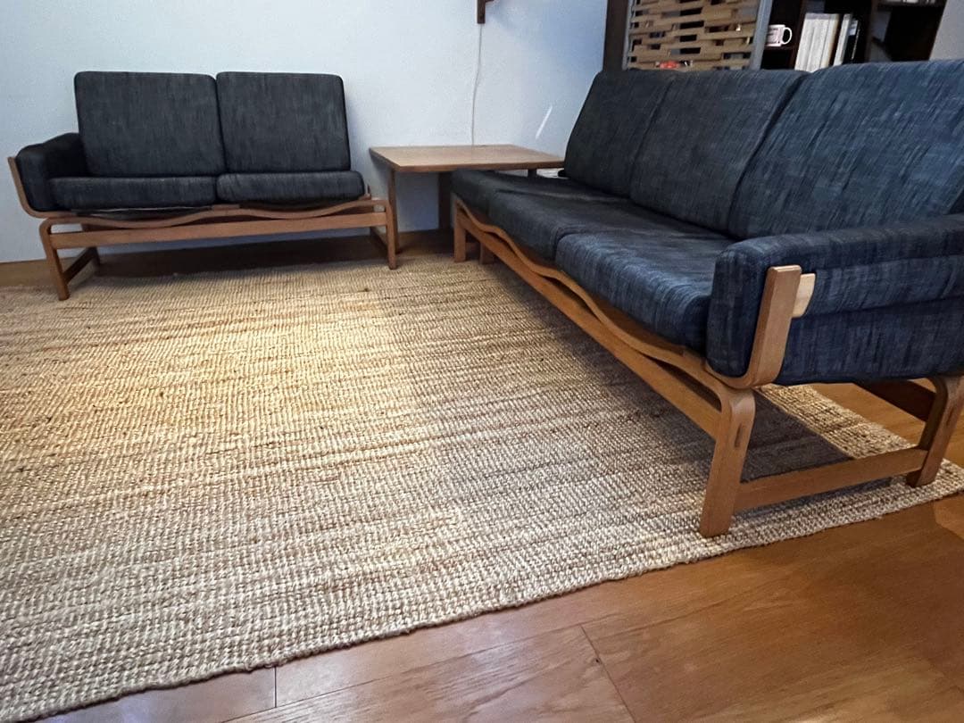 デンマークヴィンテージ コーナーソファ+サイドテーブル　オーク材