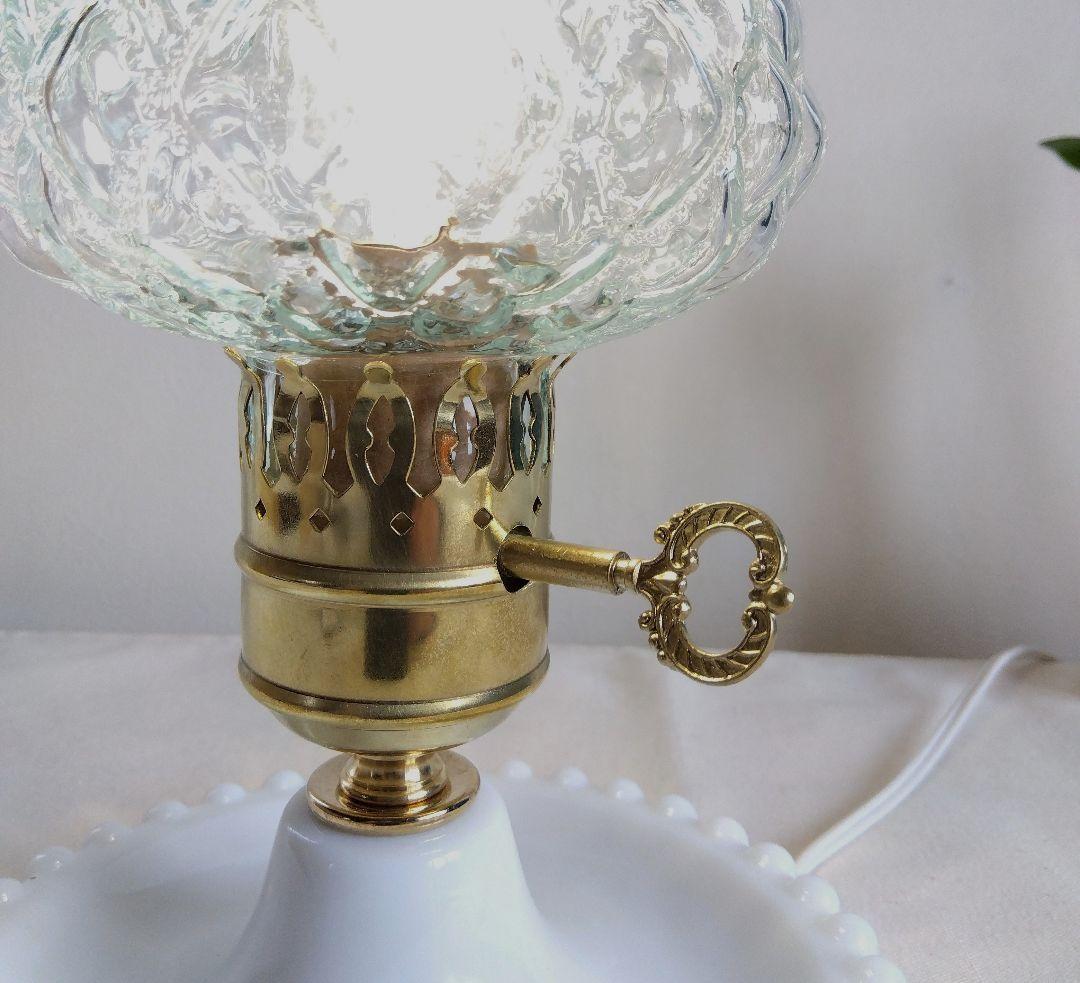 ヴィンテージ ダイヤ柄 クリアガラス テーブルランプ レア