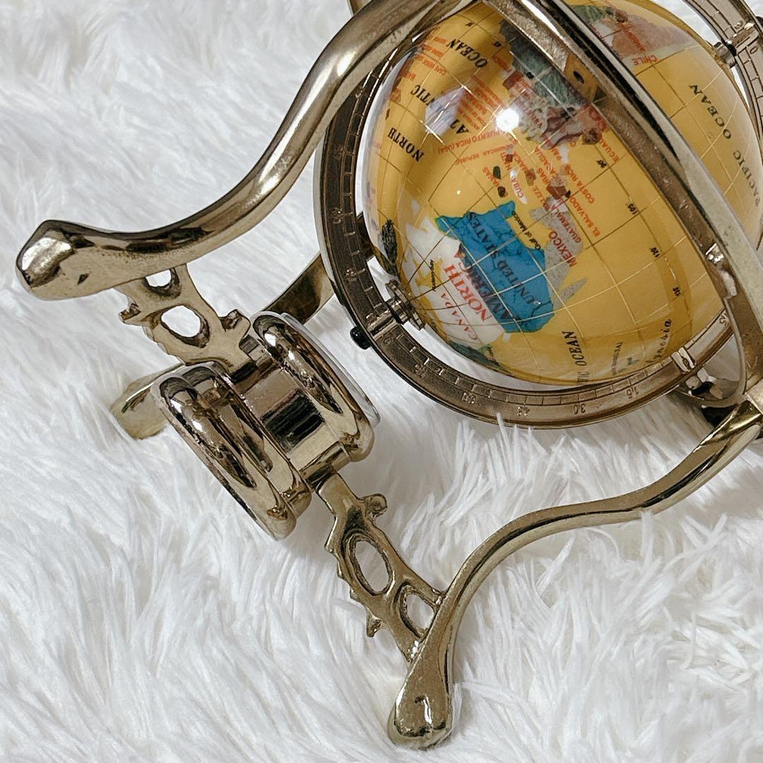 ✨希少✨ アンティーク地球儀 ゴールドスタンド 方位磁針付 猫脚 vendage