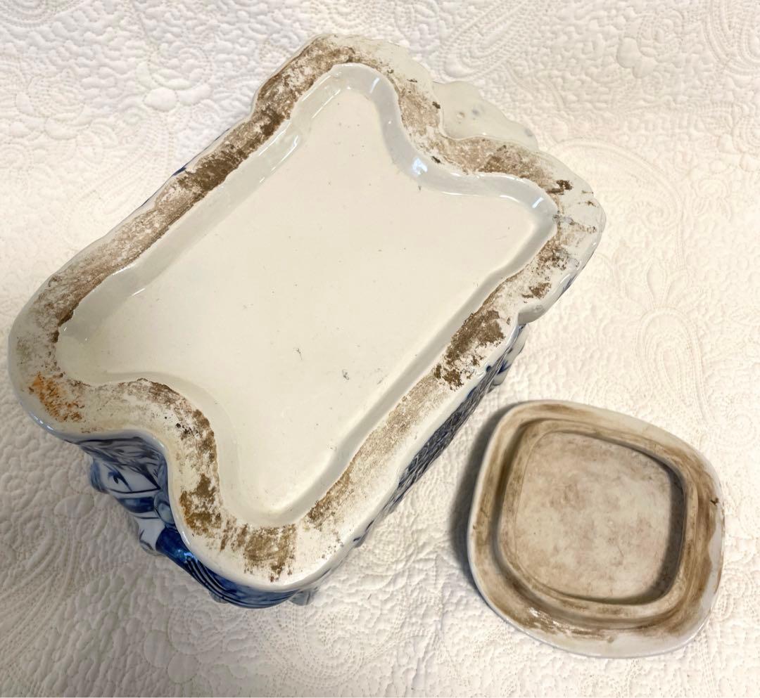 China Seas 象 陶器 置物 花器 小物入 Blue Elephant