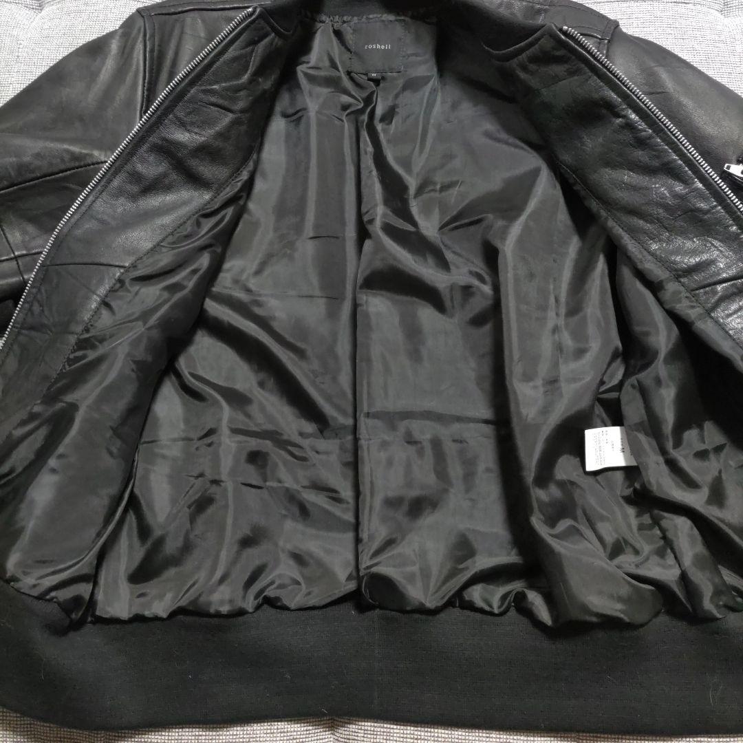 【roshell】ブラックレザー MA-1ジャケット新品　サイズM