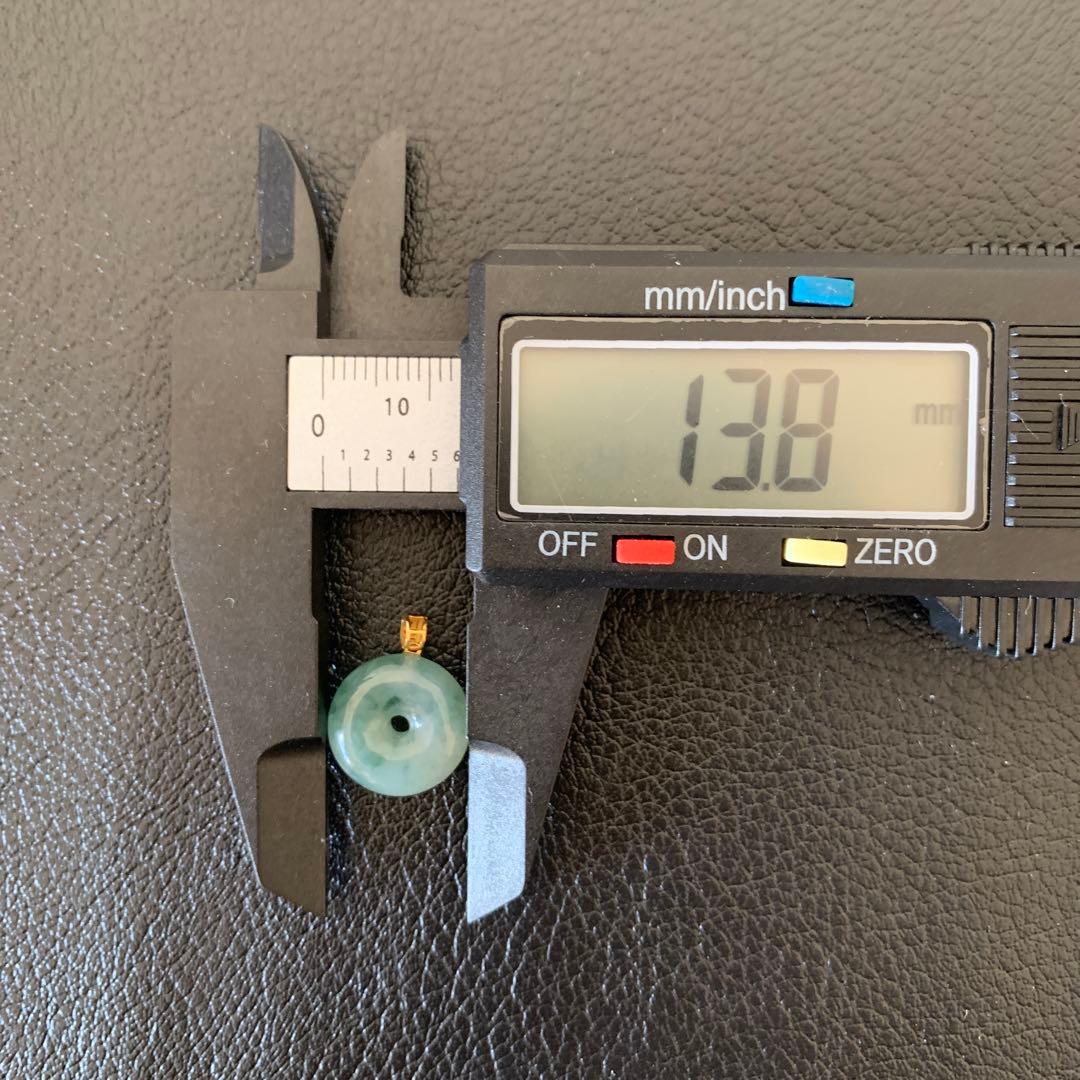 天然石　翡翠ネックレス　平安扣 18k