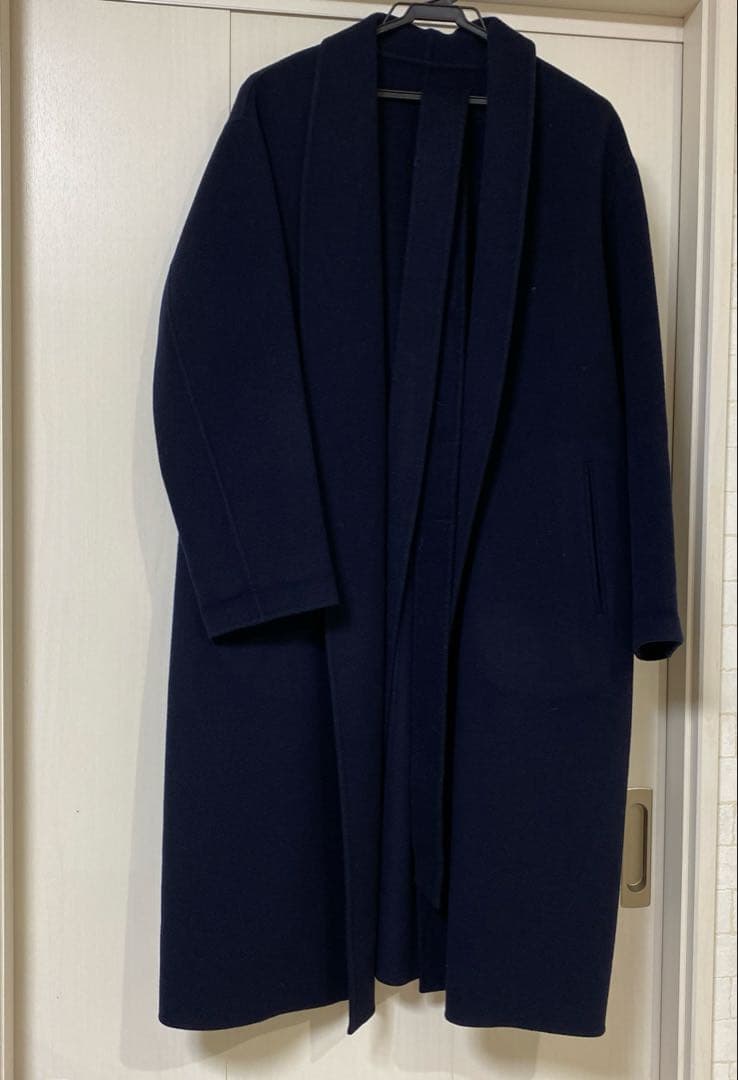 plage 160Sショールカラーラベルテッドコート ネイビー　36