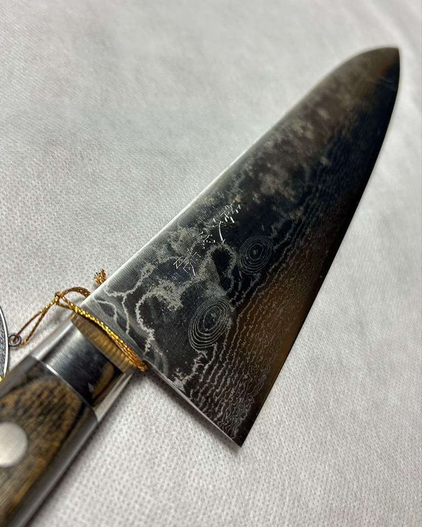 梵天雲龍　牛刀　刃渡300mm　ニッケルダマスカス鋼