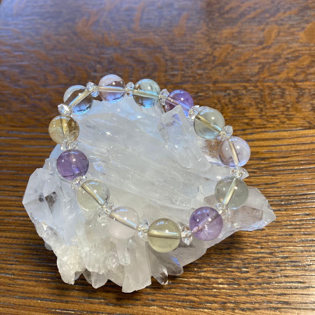 透明　☆虹入り☆ 水晶クラスター&ルチルクォーツ　ポイント