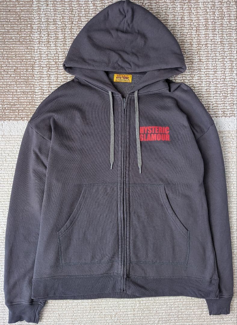 ヒステリックグラマー LIGHT MY FIRE オーバーサイズパーカー グレー