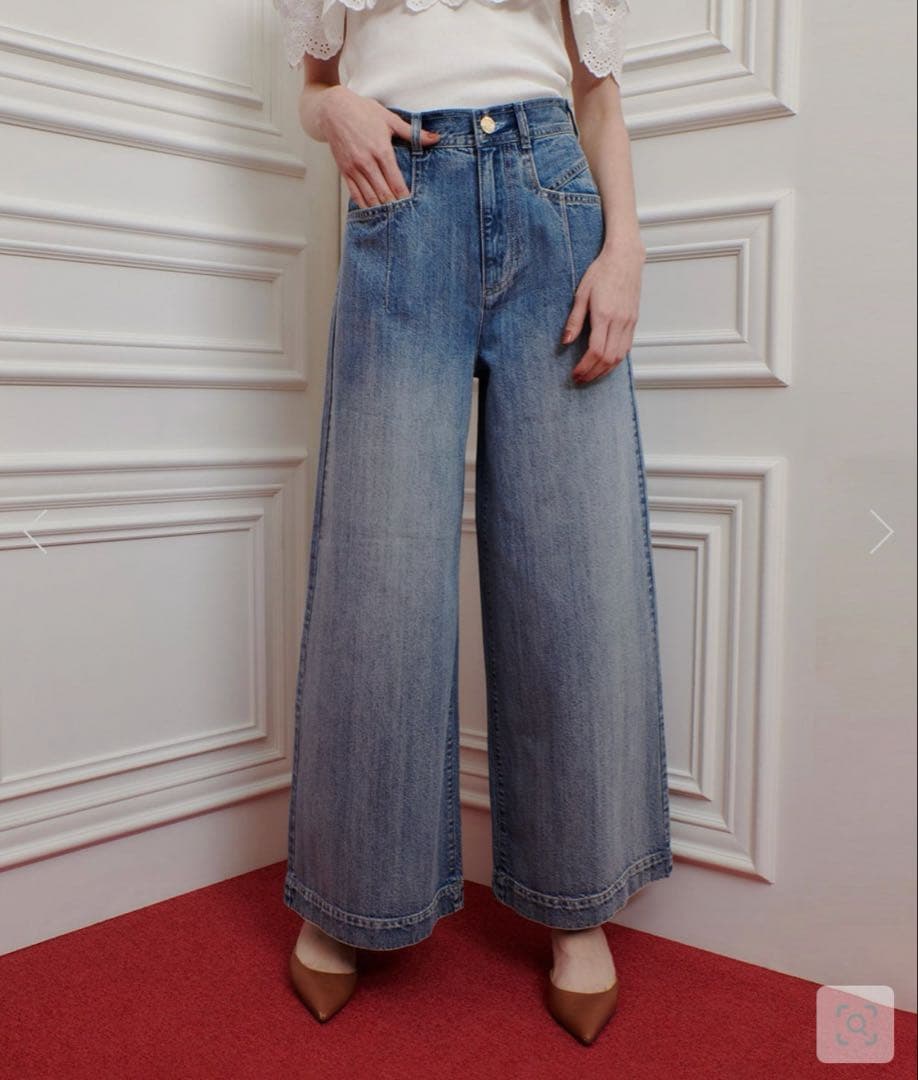 LOULOU WILLOUGHBY デニムバギーパンツ　デニム　ルルウィルビー