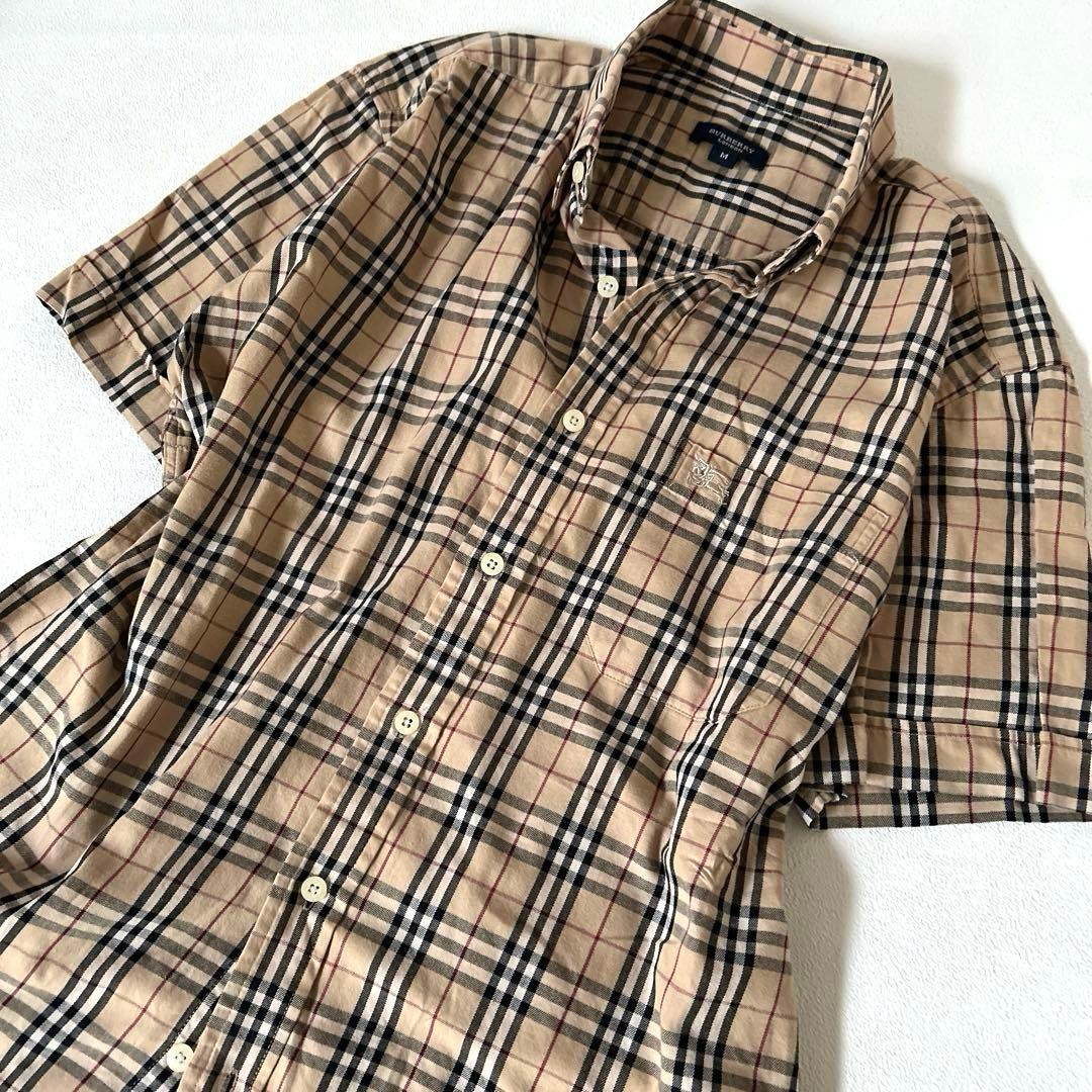 美品✨バーバリー Burberry ノバチェックシャツ　ホースロゴ刺繍　男女兼用