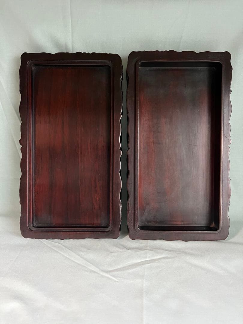 中国美術 ハイレリーフ 細密彫刻 紫檀 唐木 箱 香盒 文房品