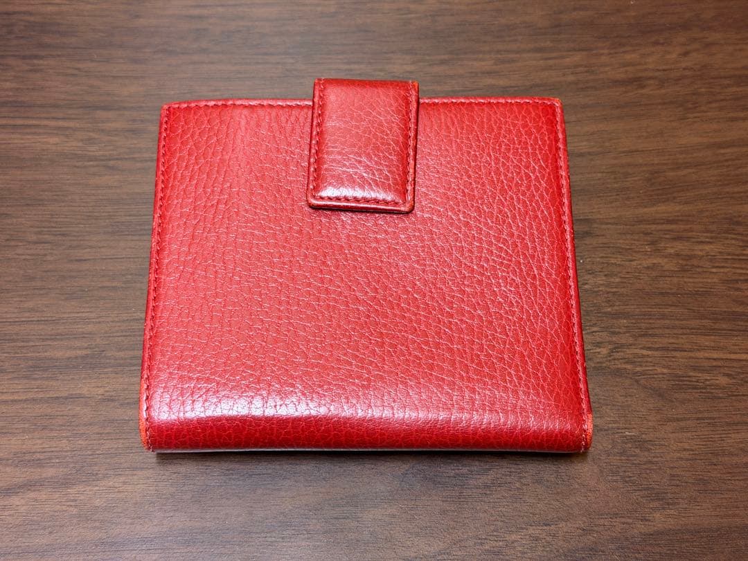 GUCCI 二つ折り財布 レッド　GGマーモント