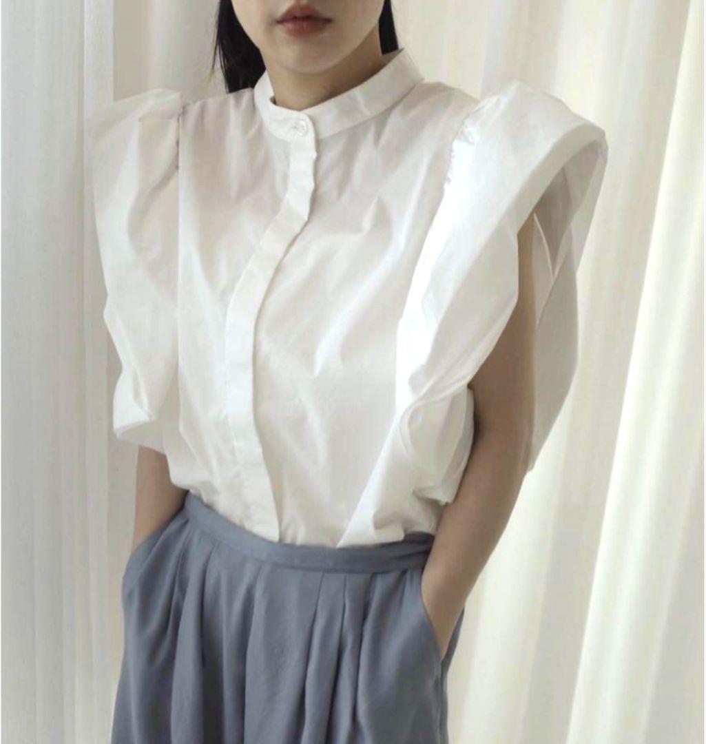 完売品 Ameri アメリ2025ss ペタルスリーブブラウス 黒