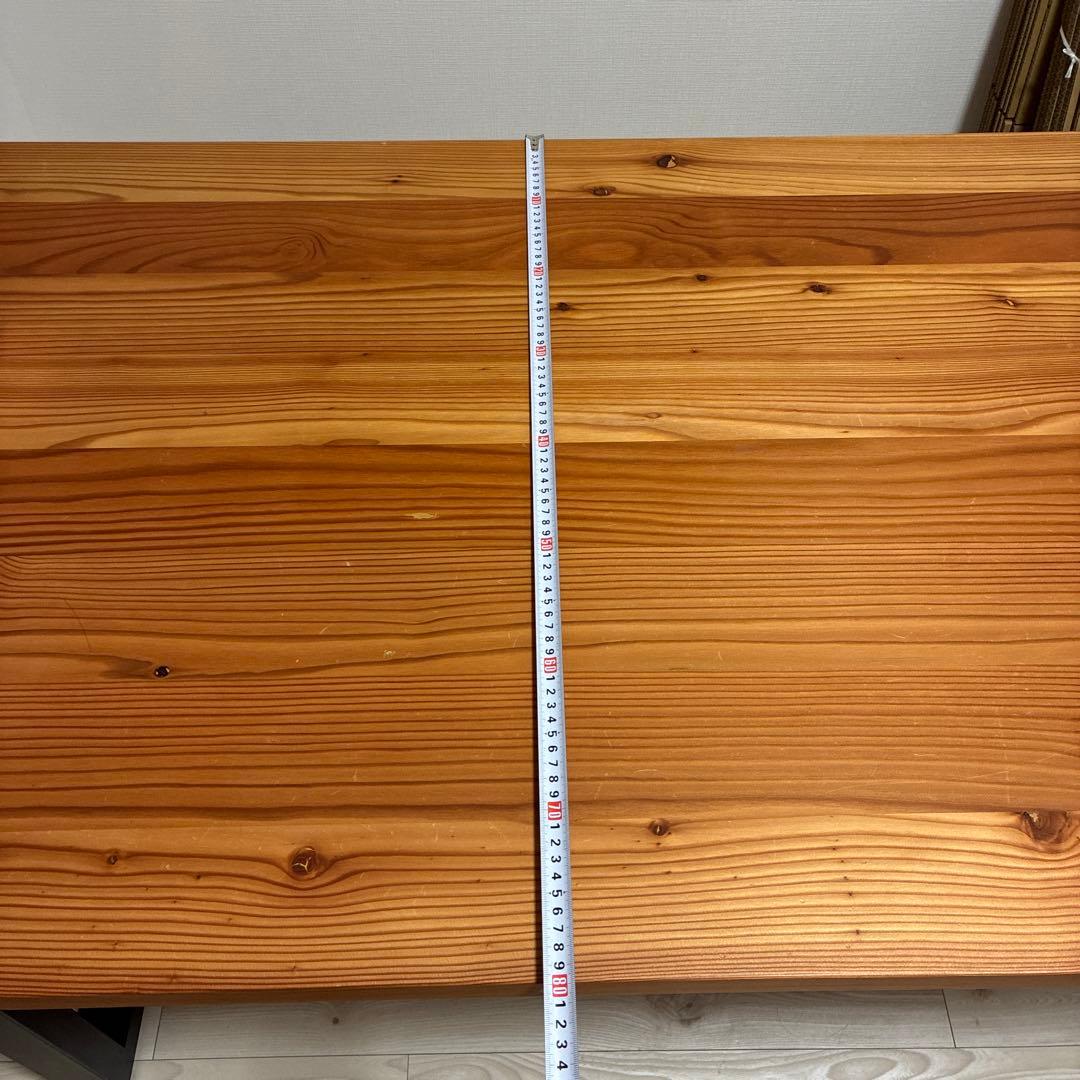 【週末値下げ】 無垢杉材ダイニングテーブル ティシュトレイ付き