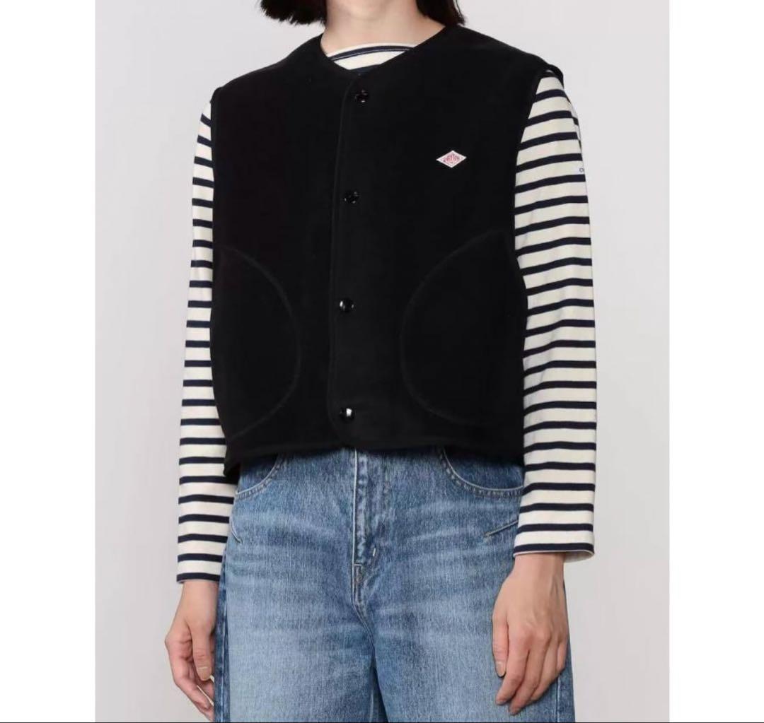 DANTON ブラック フリースベスト 36