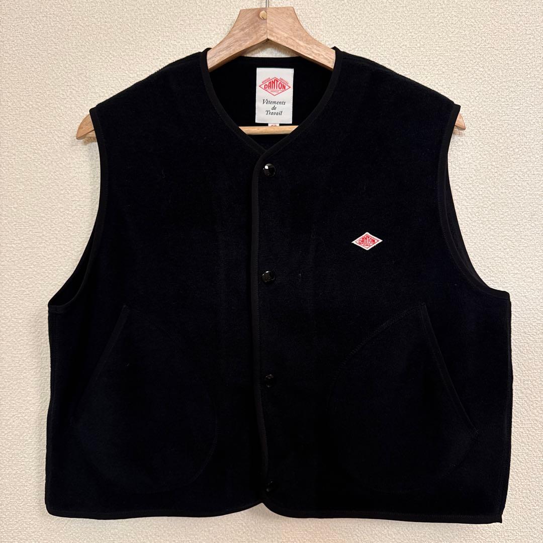 DANTON ブラック フリースベスト 36