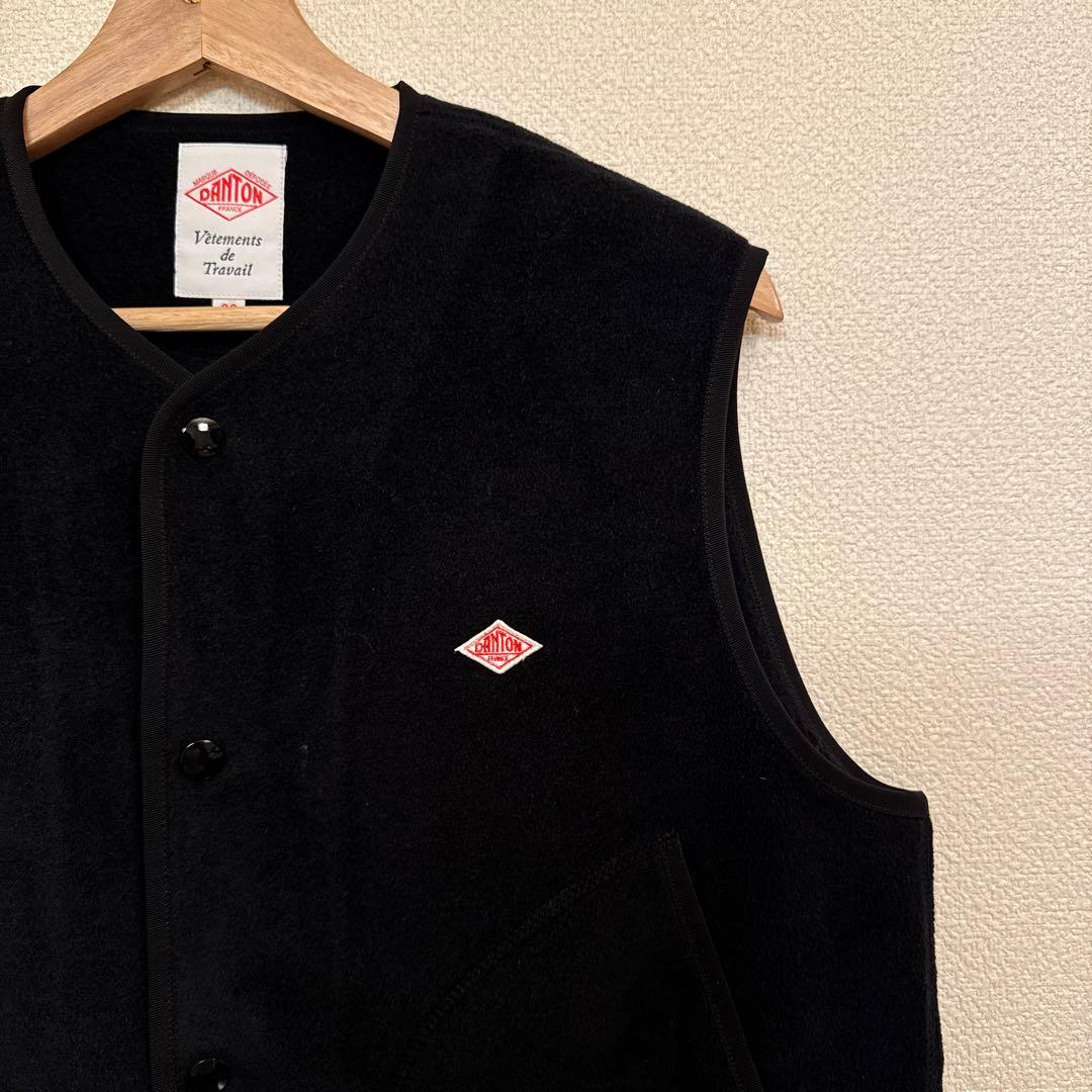 DANTON ブラック フリースベスト 36