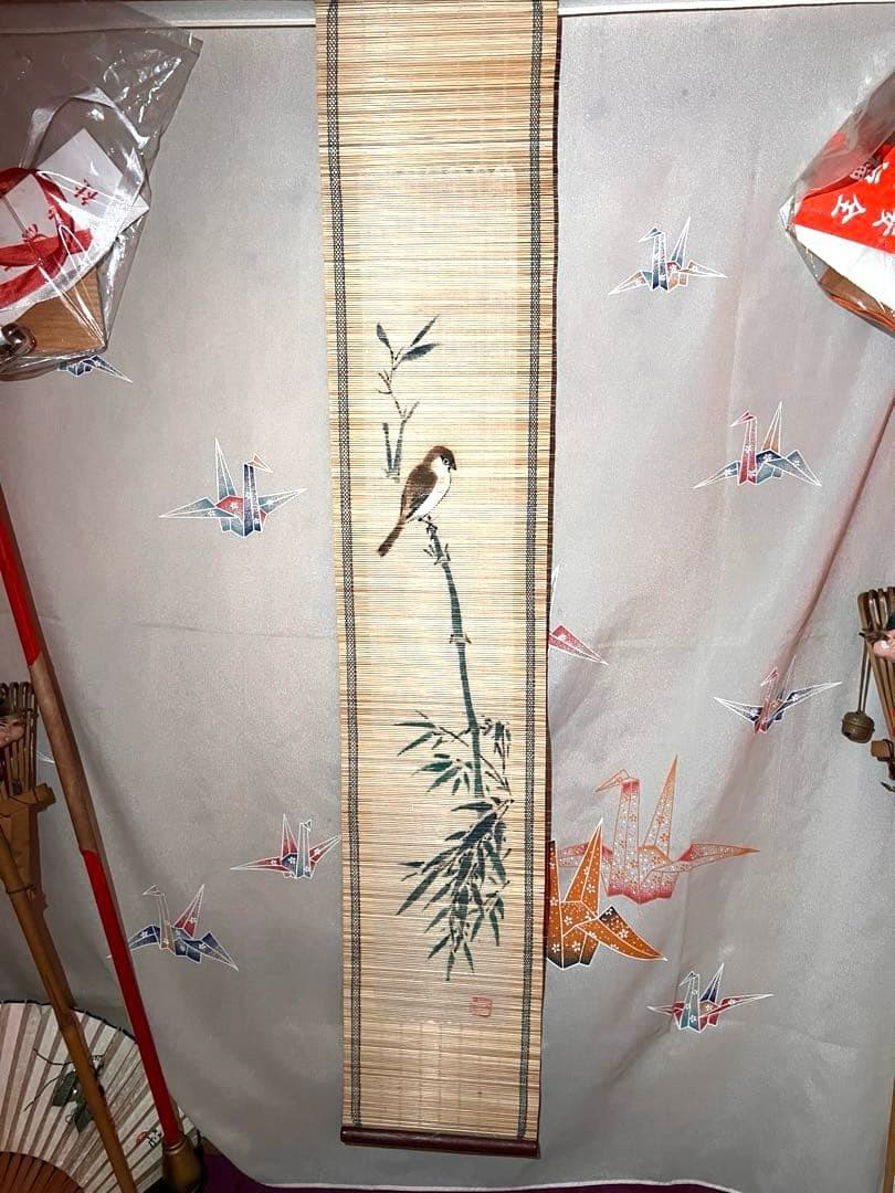 【縁起物】　雀の掛け軸