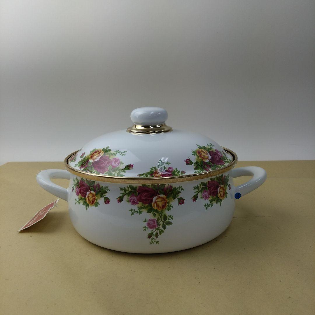 ロイヤル・アルバート　オールドカントリーローズ　浅型両手鍋20cm④