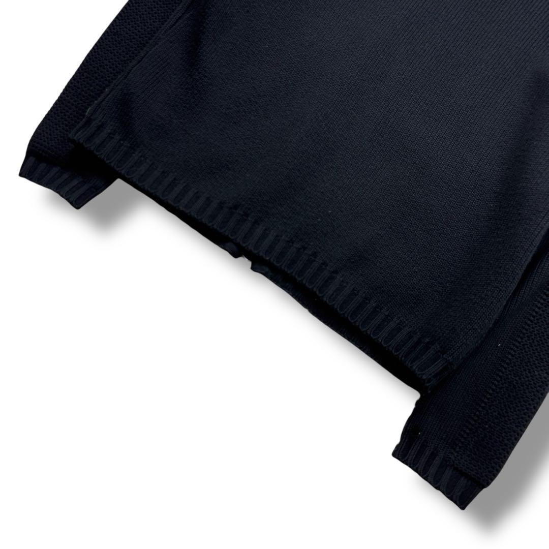 美品 エンポリオアルマーニ レザージャケット コンビブルゾン 切替え M 黒