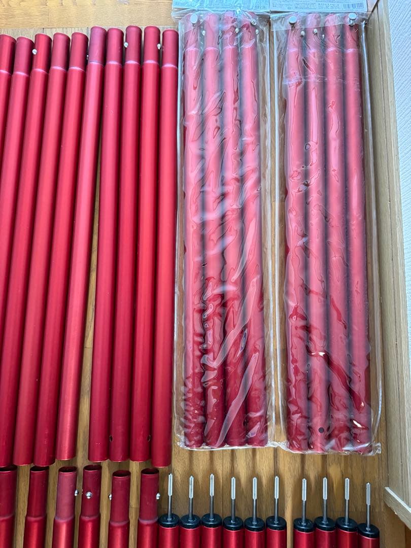 スノーピーク ウイングポールレッド240cm×10本セット