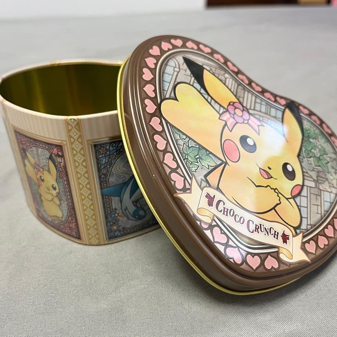 ポケモン　ピカチュウ　ハート型　缶ケース　可愛い　お菓子の缶　空き缶　缶のみ