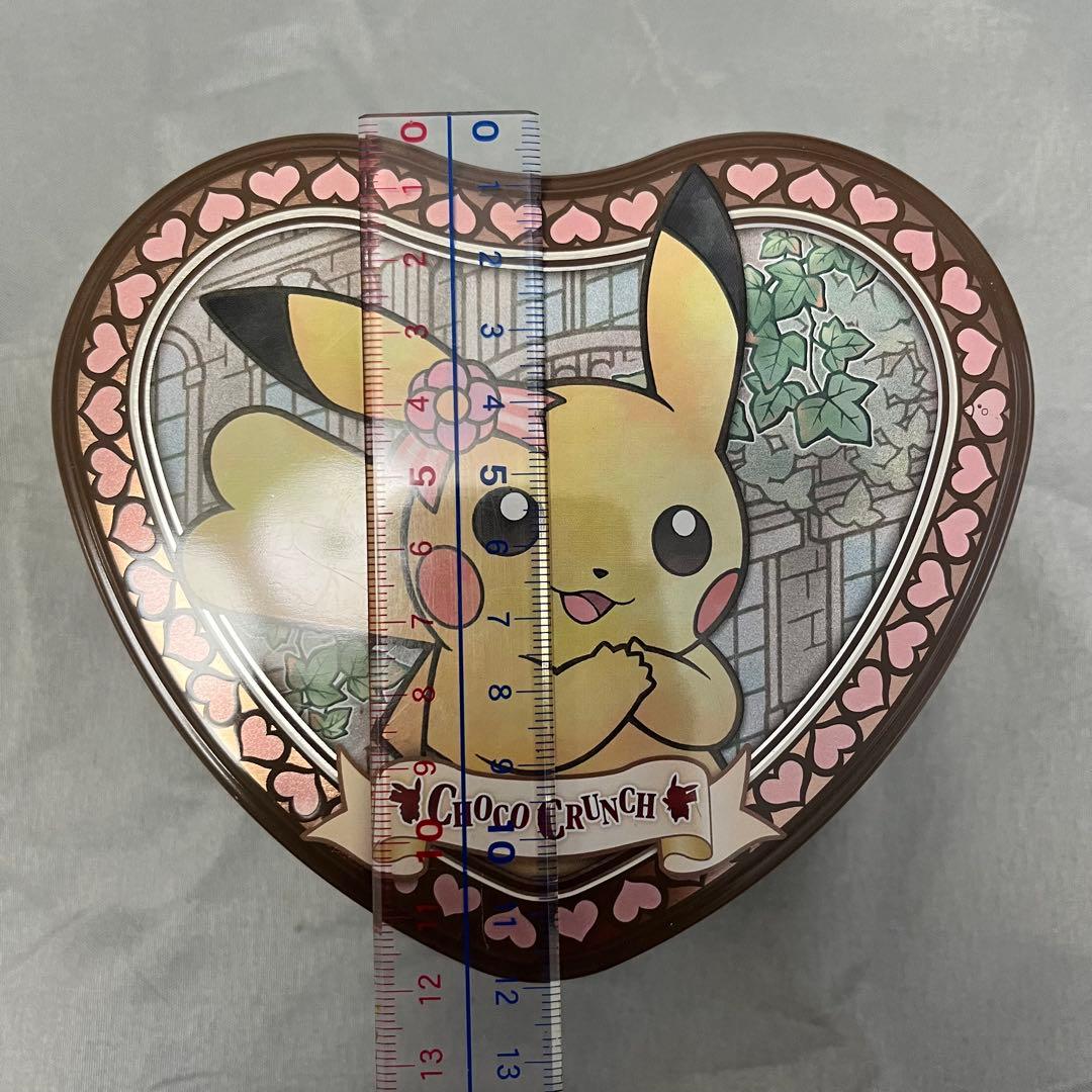 ポケモン　ピカチュウ　ハート型　缶ケース　可愛い　お菓子の缶　空き缶　缶のみ