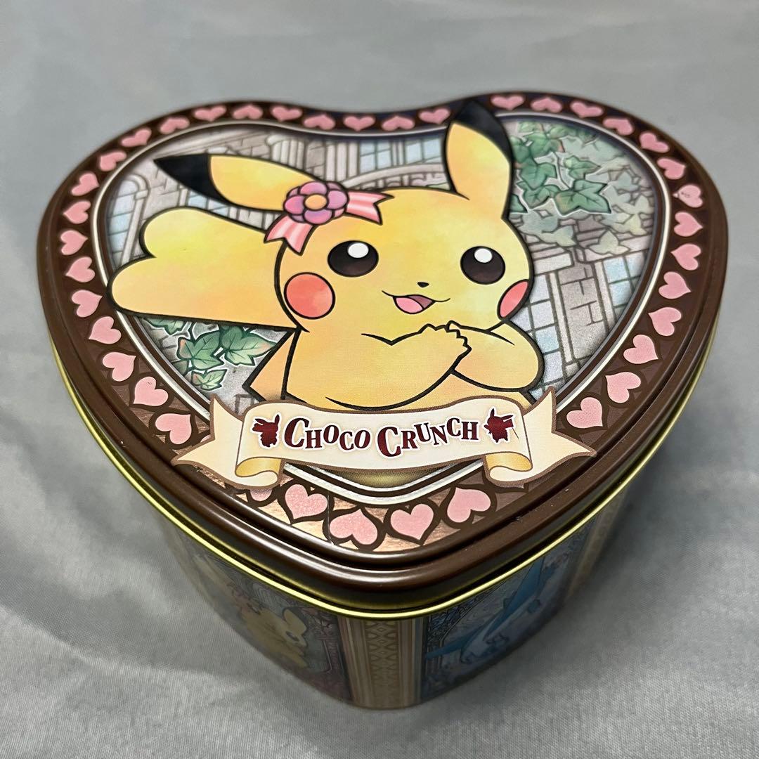 ポケモン　ピカチュウ　ハート型　缶ケース　可愛い　お菓子の缶　空き缶　缶のみ