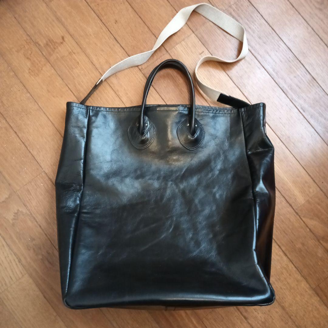 moto beams plus ブラックレザー トートバッグ