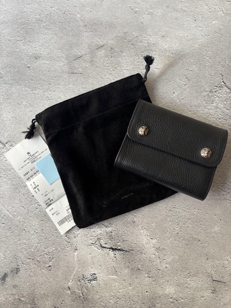 クロムハーツ 　ウェーブミニ クロスボールボタンレザーウォレット　財布