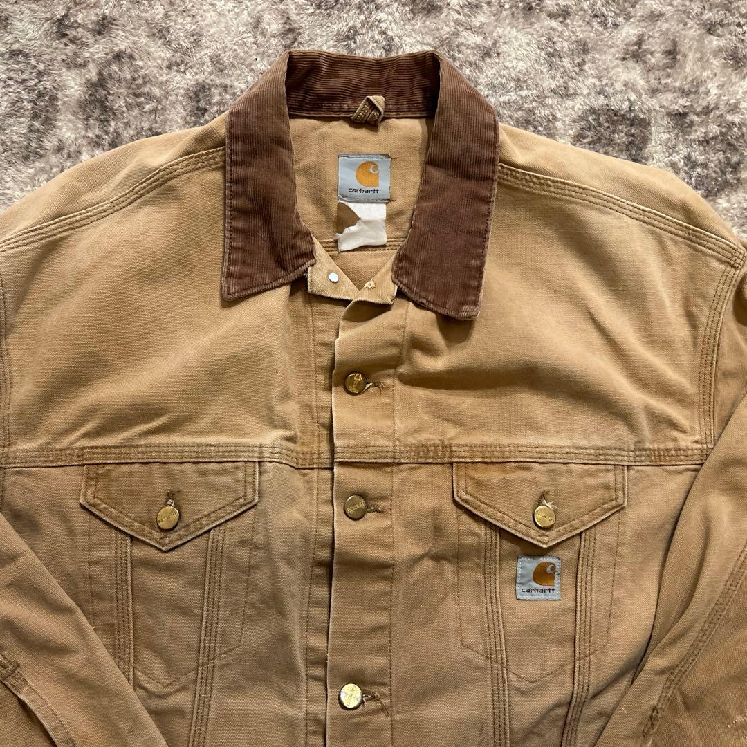 カーハート　ダックジャケット　Gジャン型　襟コーデュロイ　ビッグシルエット　XL