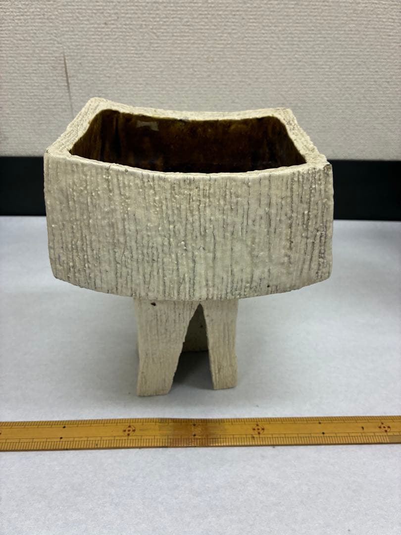 陶器製四角形花器 コンポート