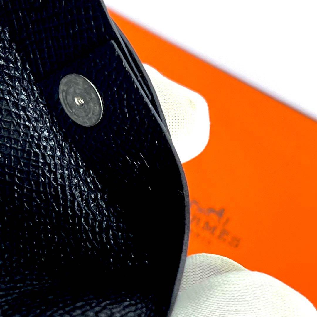 新品 HERMES エルメス バスティア エプソン 黒 ケース ⬜︎R刻印