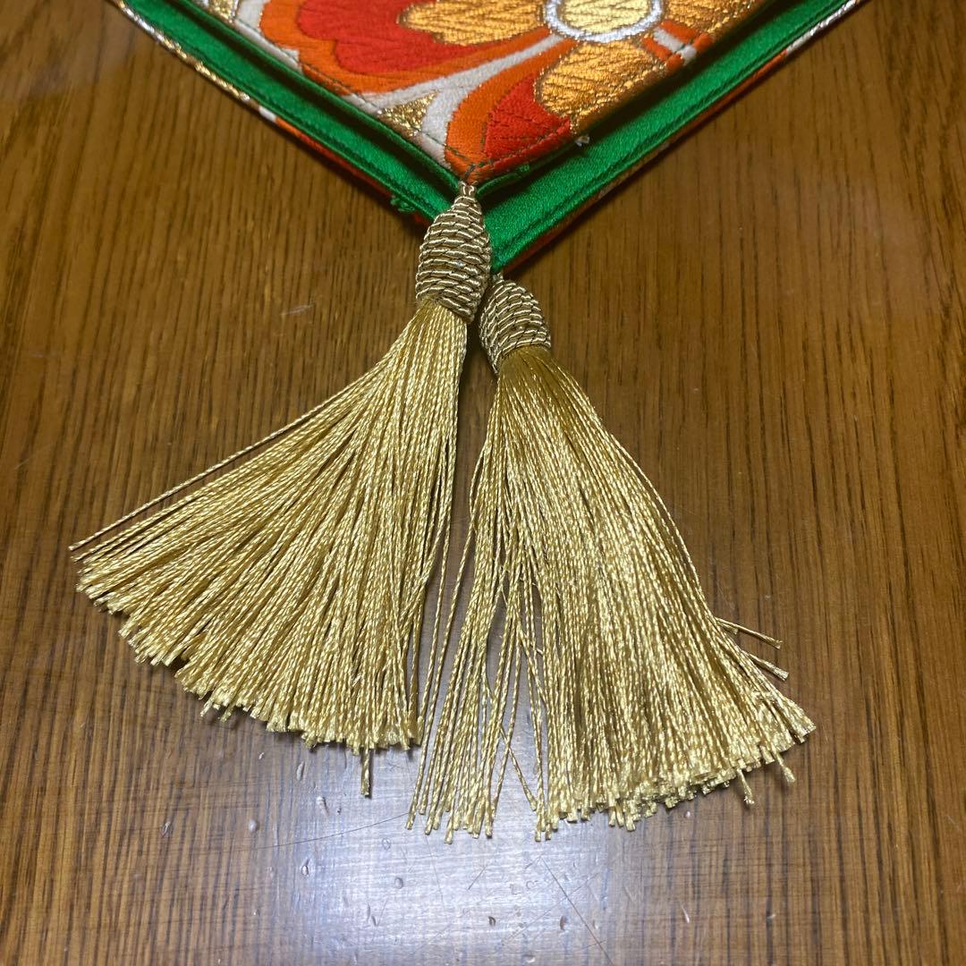 table runner 金彩古鏡文　帯リメイク　正絹