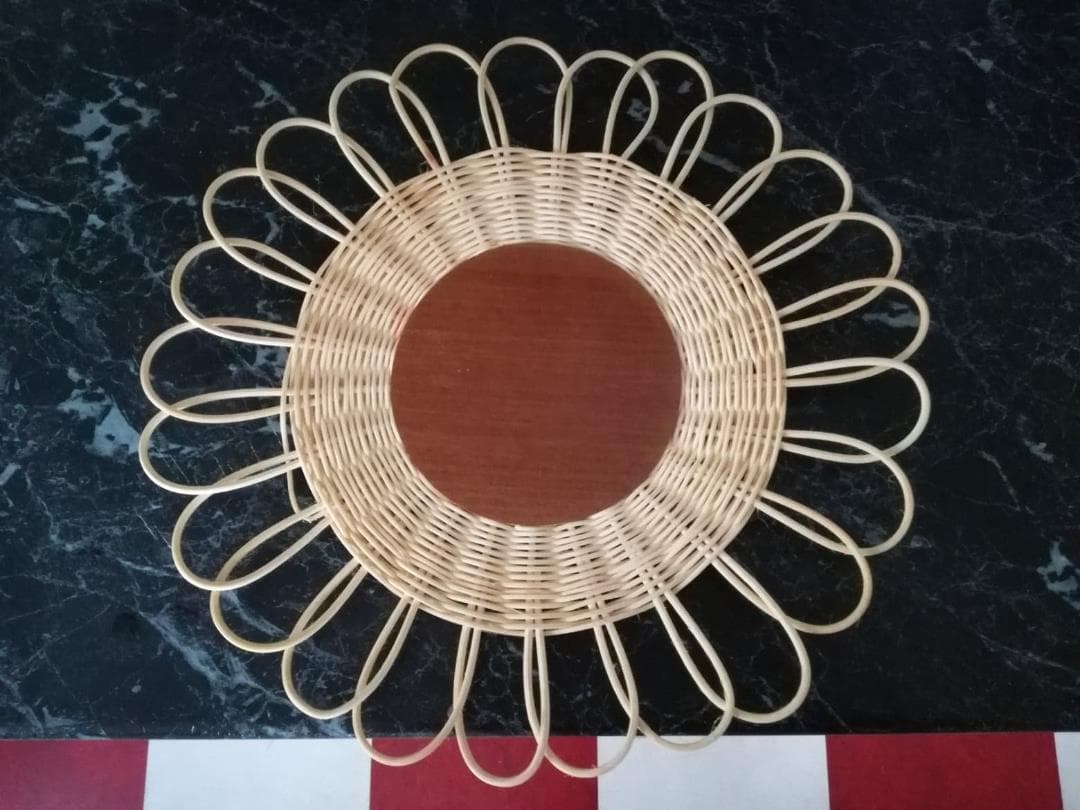 チークと藤のトレイ 北欧 スウェーデン ヴィンテージ