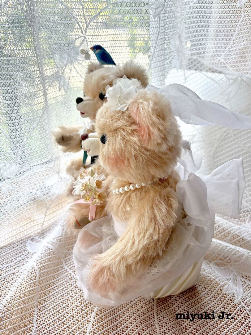 ハンドメイドテディベア　天然モヘア　ペアセット♡♡