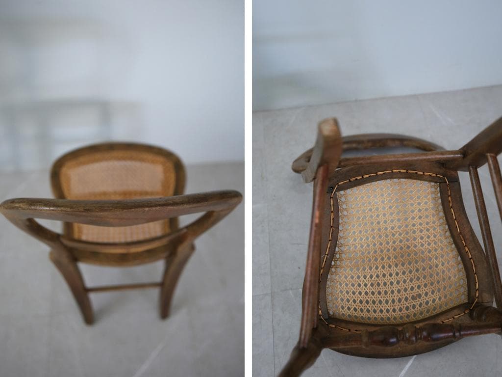 英国アンティーク木製ベッドルームチェア/ダイニングイス/サロン椅子(89-62)