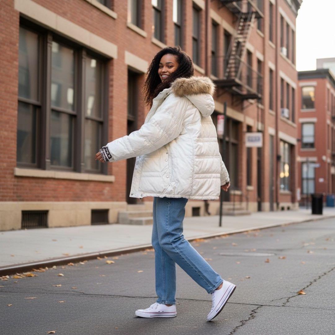 【美品】RIPZONE ダウン スノーボードウエア L多機能＆未使用 ファー 白