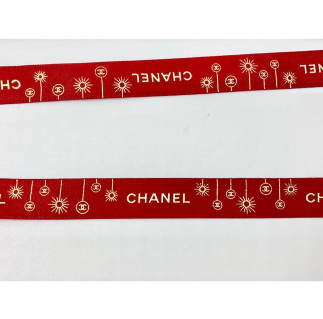シャネル　限定　リボン　ロール　赤