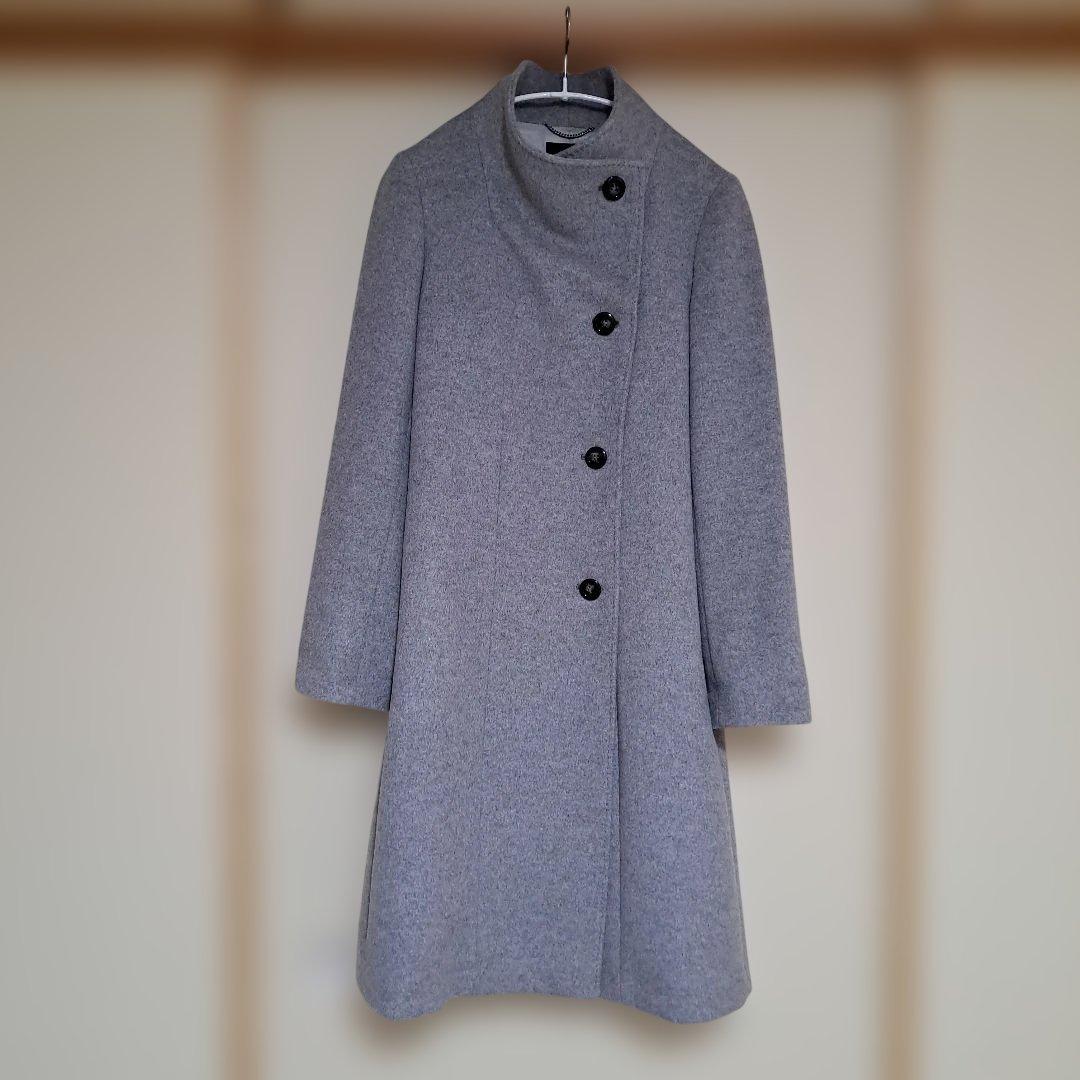 週末限定価格　23区 サイズ38 ライトグレー 羊毛アンゴラ混合コート