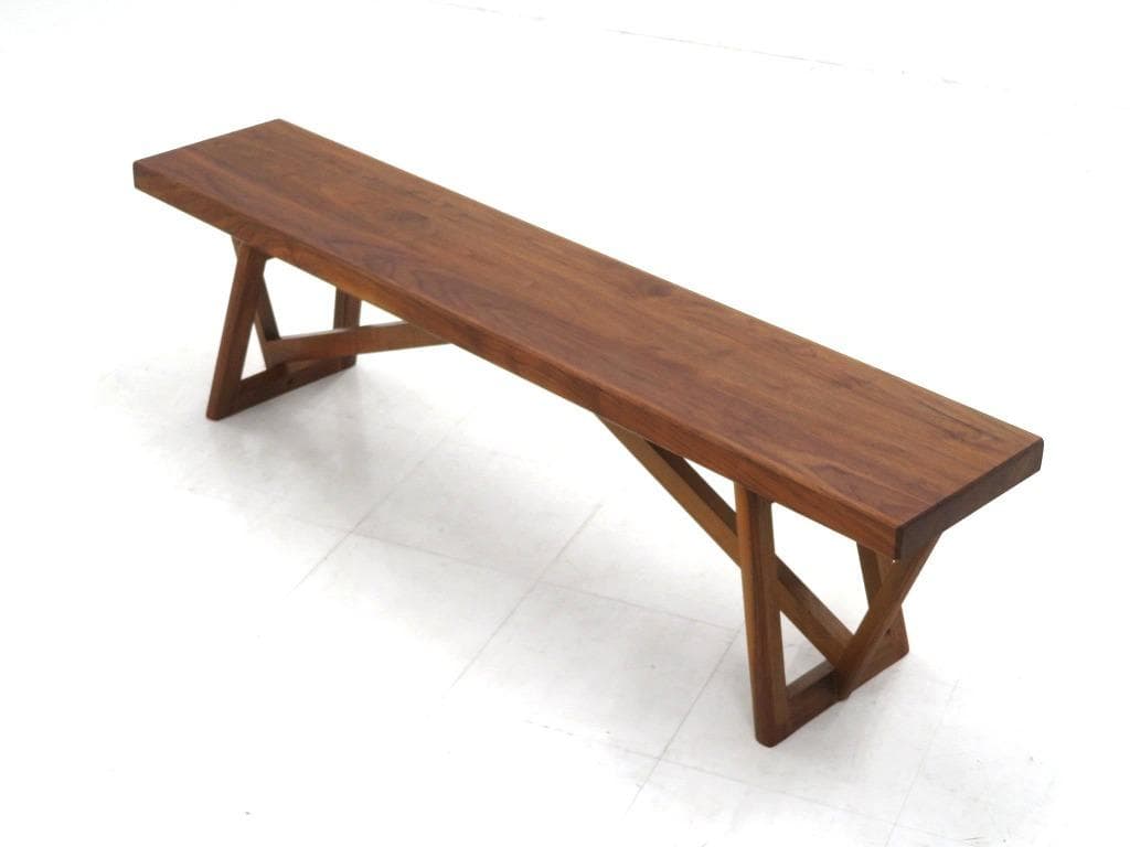 展示品　カリモク　ウォールナット　無垢材　ベンチ　チェア　イス　北欧