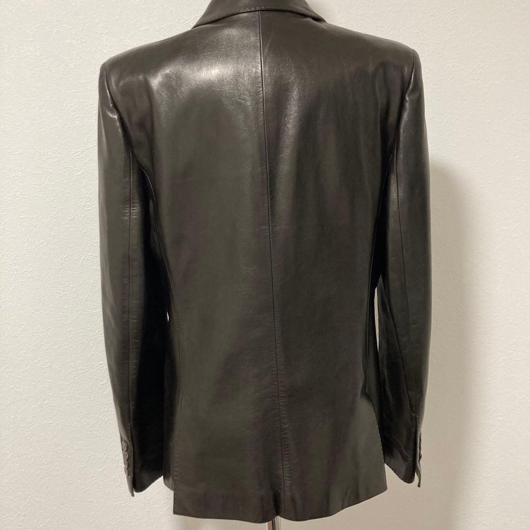 イヴサンローラン　ジャケット　レザー　レザージャケット　ダークブラウン