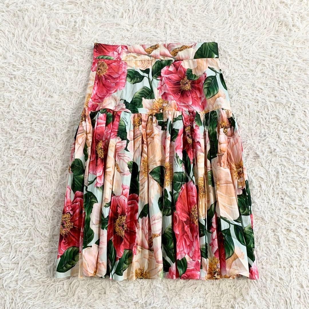 DOLCE&GABBANA　フローラル　ミディ丈　フレアスカート　花柄　42