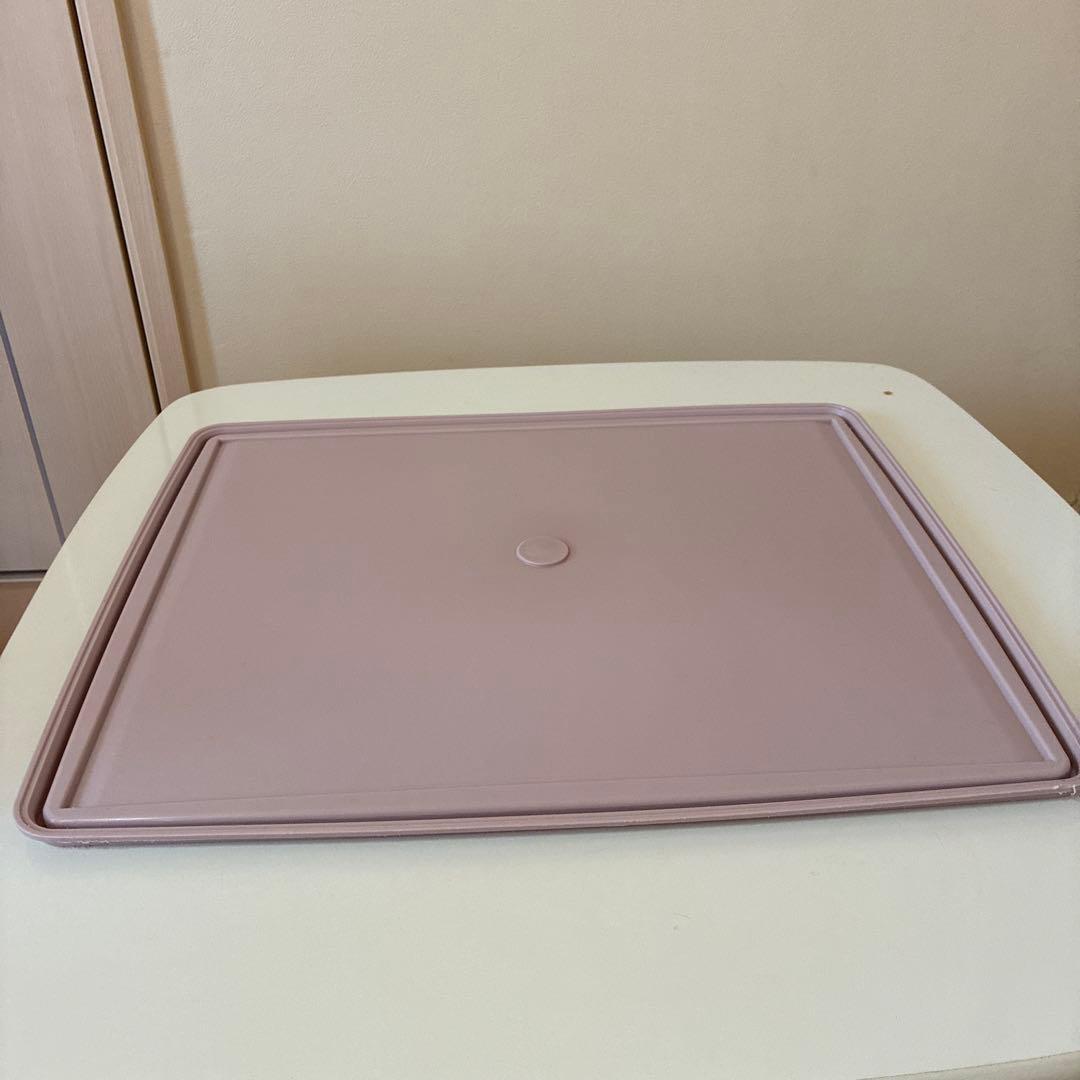 タッパーウエア。収納ボックス 3個セット ピンク。シュウ色。