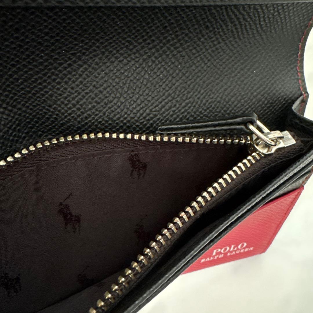 ポロ ラルフローレン 長財布 財布 メンズ コントラストレザー　エンボス　新品