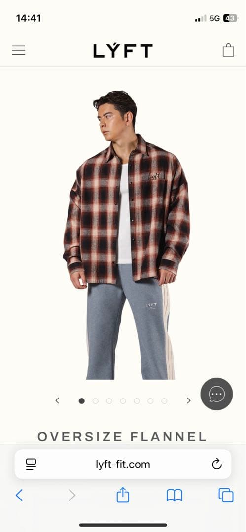 LYFT オーバーサイズフランネル M