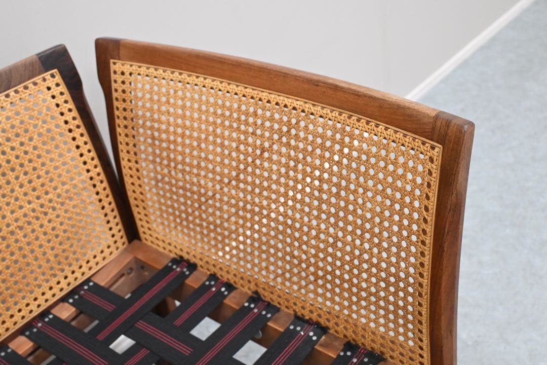 【希少品】C.F.C Silkeborg社製 アームチェア 籐張 ローズウッド