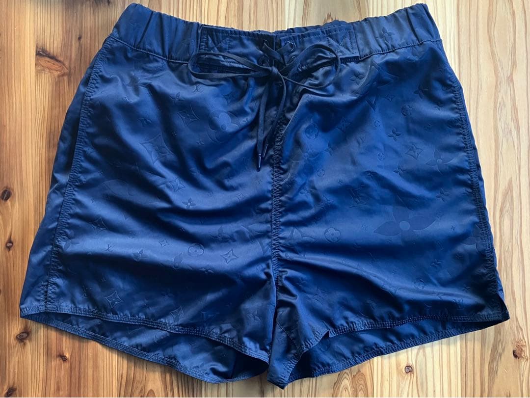 ルイヴィトン　モノグラム 3Dポケット スイム ボード ショーツ ネイビー